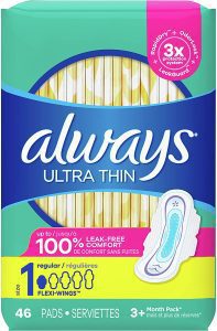 Always Ultra Thin pads with wings 46 pads pack feminine hygiene protection
